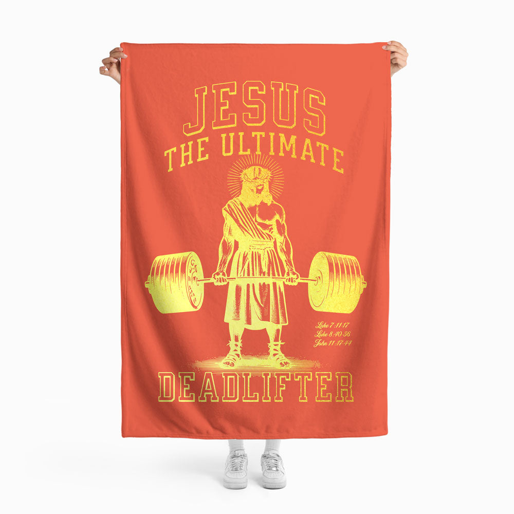 Jesus The Ultimate Deadlifter Christian Blanket