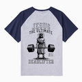 Jesus The Ultimate Deadlifter Christian Raglan Sleeve T-Shirt