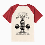 Jesus The Ultimate Deadlifter Christian Raglan Sleeve T-Shirt