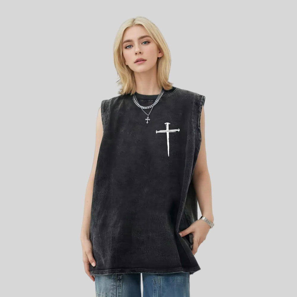Lift Up His Name Christian Washed Tank Top