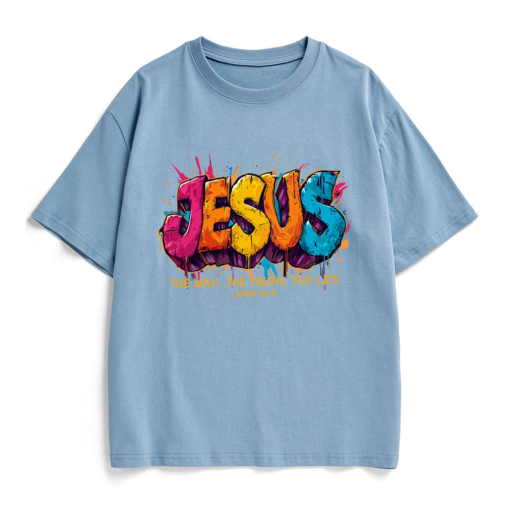 Jesus The Way The Truth The Life Christian Heavy Cotton T-Shirt