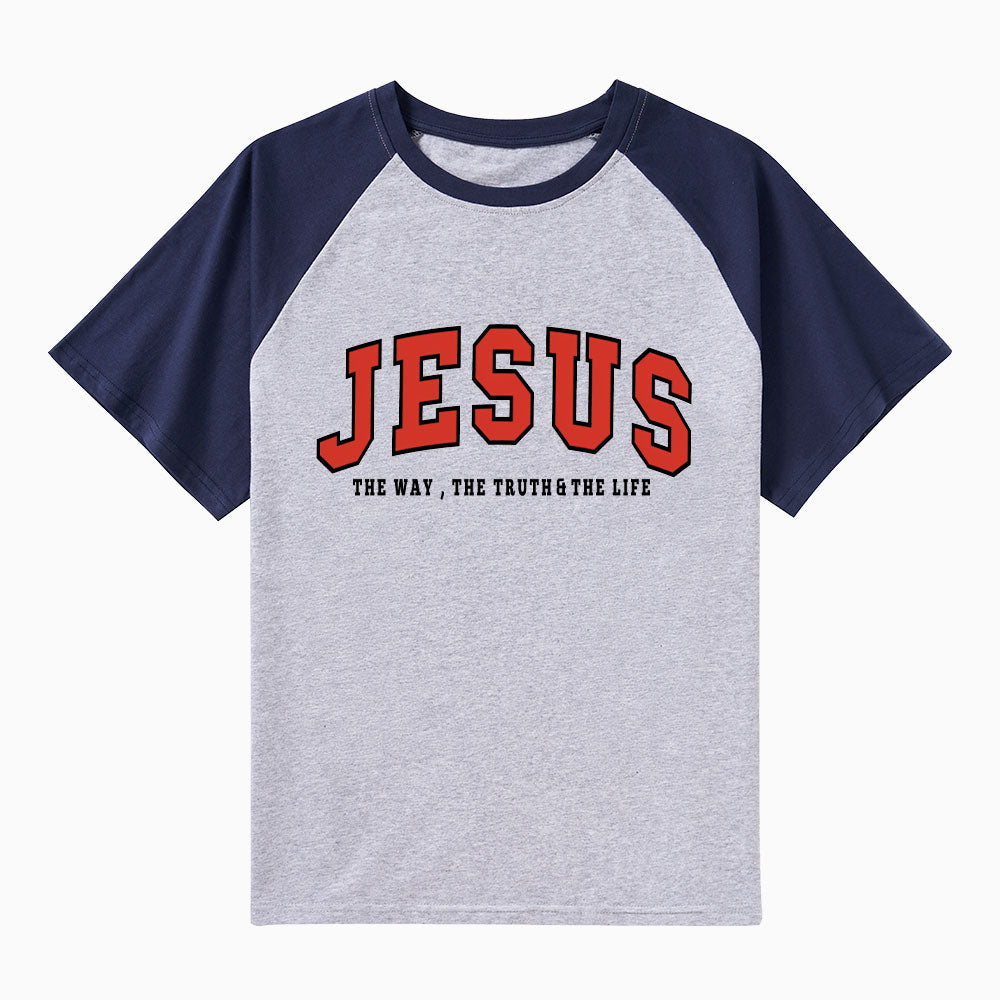Jesus The Way The Truth The Life Christian Raglan Sleeve T-Shirt