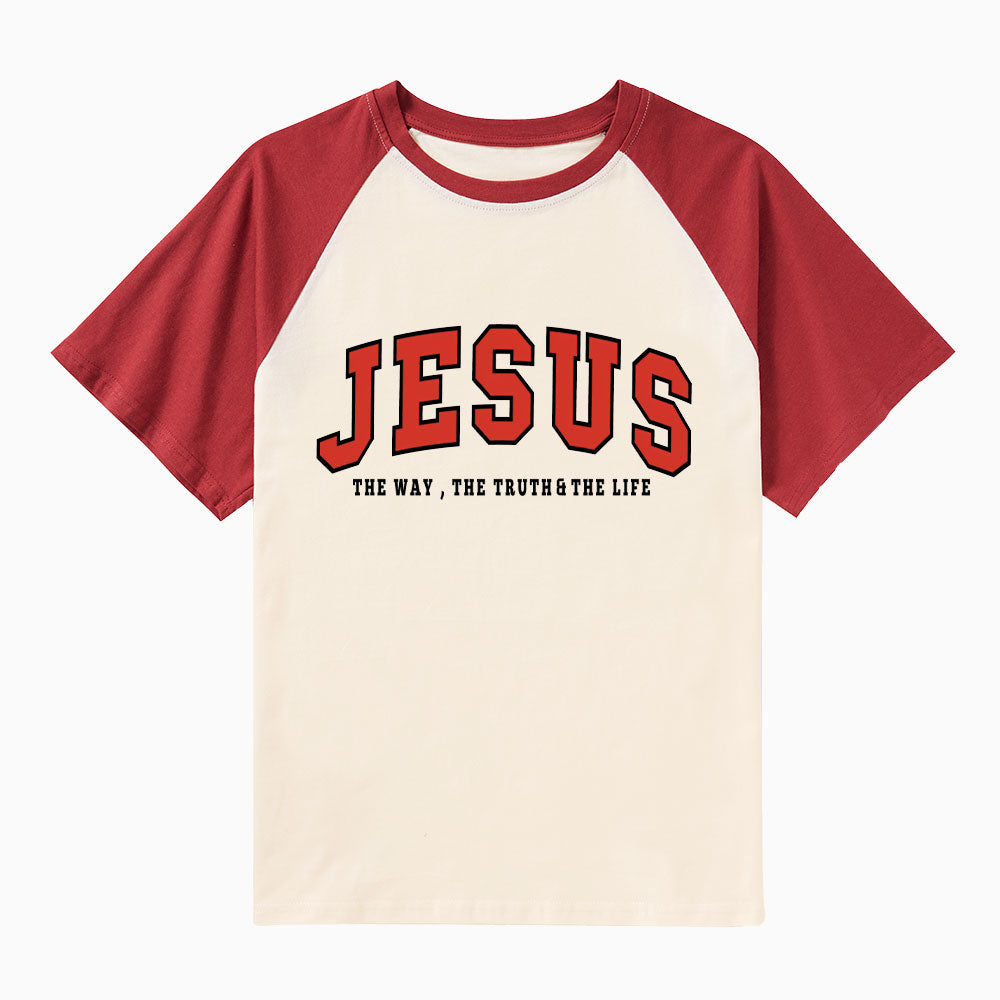 Jesus The Way The Truth The Life Christian Raglan Sleeve T-Shirt