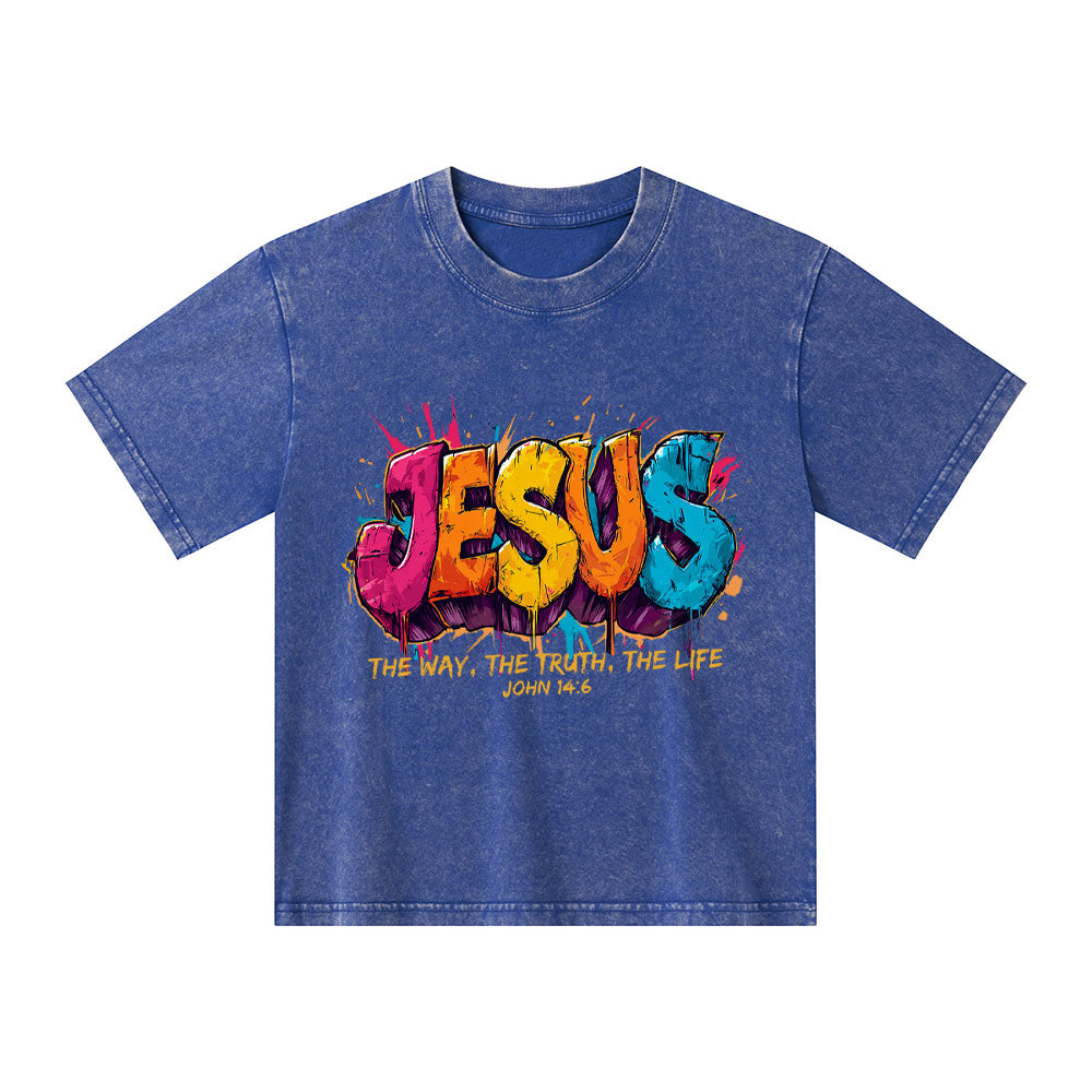 Jesus The Way The Truth The Life Christian Washed T-Shirt