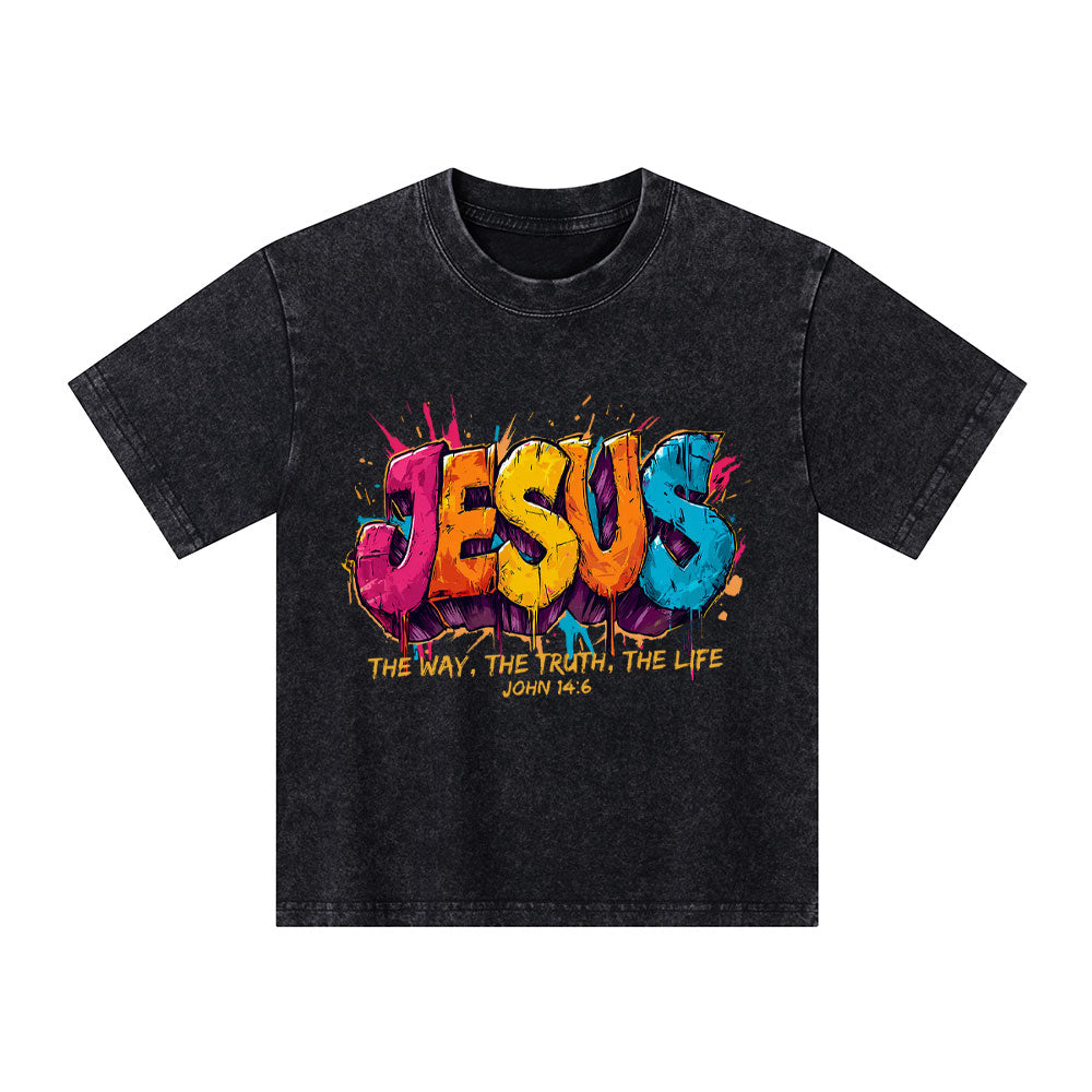Jesus The Way The Truth The Life Christian Washed T-Shirt