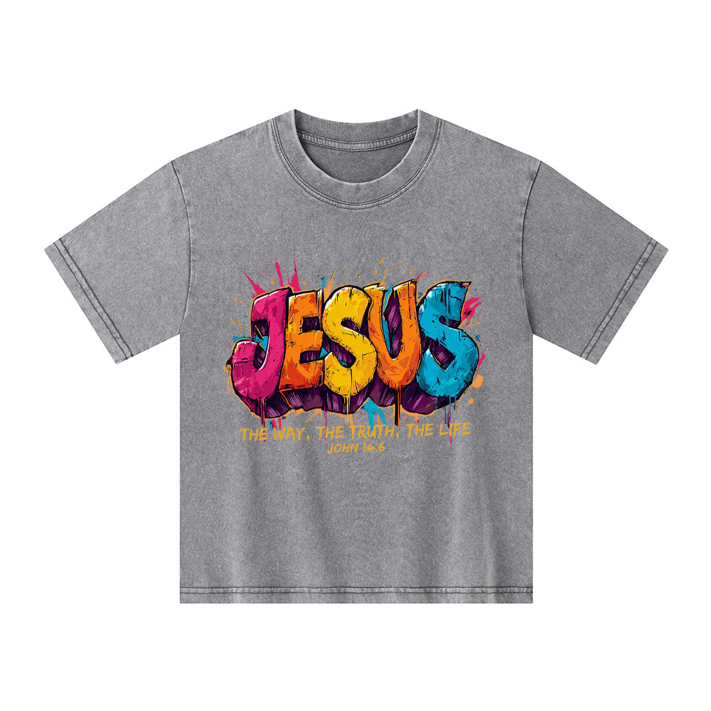 Jesus The Way The Truth The Life Christian Washed T-Shirt