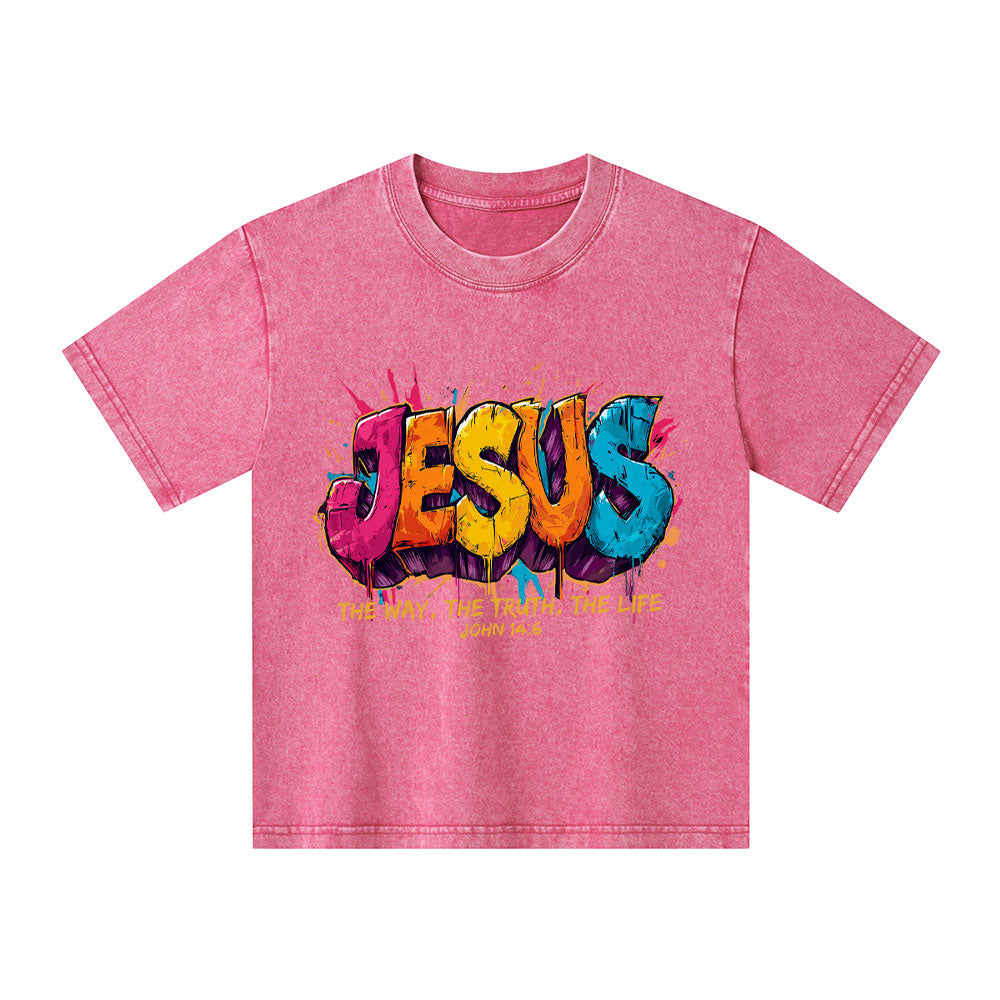 Jesus The Way The Truth The Life Christian Washed T-Shirt