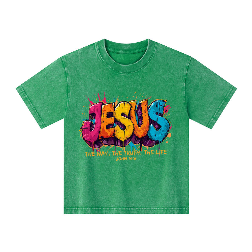 Jesus The Way The Truth The Life Christian Washed T-Shirt