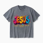 Jesus The Way The Truth The Life Christian Washed V-Neck T-Shirt