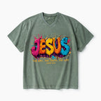 Jesus The Way The Truth The Life Christian Washed V-Neck T-Shirt
