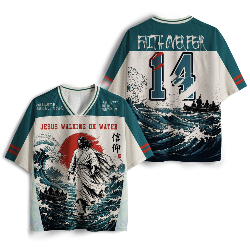 Jesus Walking On Water Christian Mesh Jersey