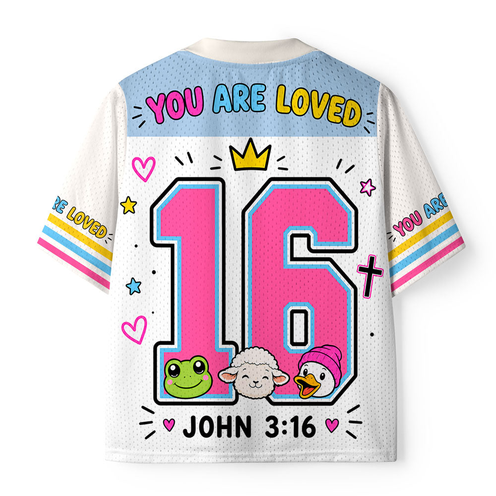 Jesus You Are So Loved Christian Kid Mesh Jersey & Shorts