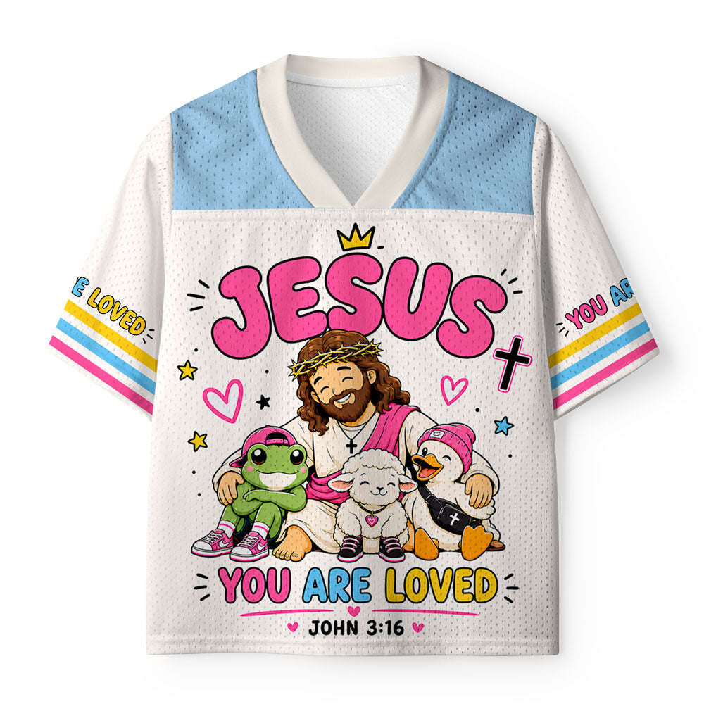 Jesus You Are So Loved Christian Kid Mesh Jersey & Shorts