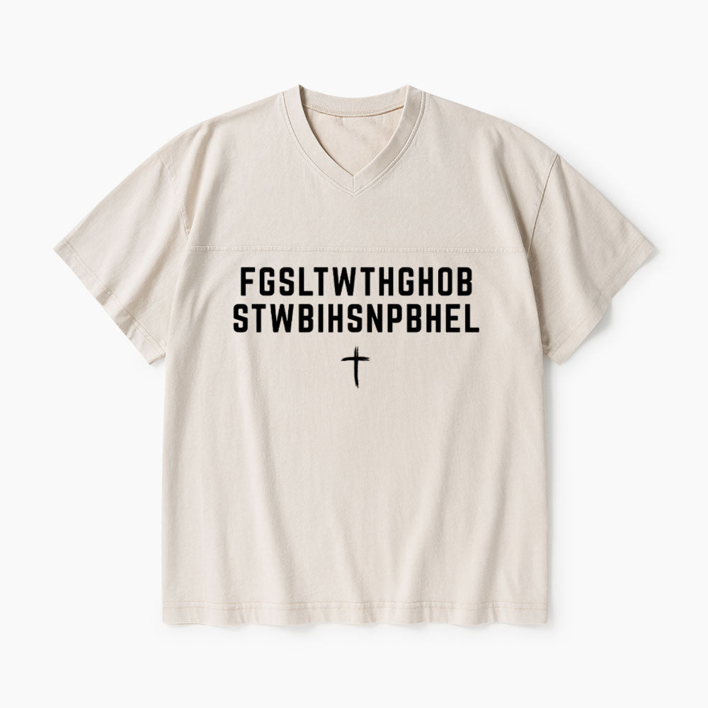 John 316 T-Shirt For God So Loved The World Christian Washed V-Neck T-Shirt