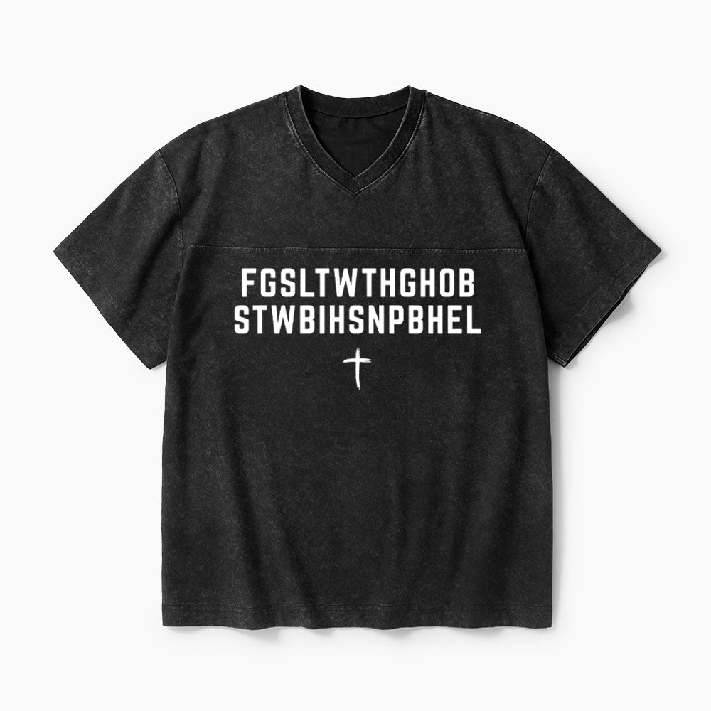 John 316 T-Shirt For God So Loved The World Christian Washed V-Neck T-Shirt