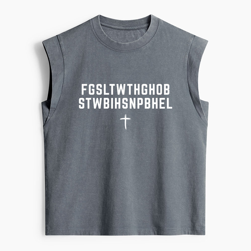 John 316 T-Shirt For God So Loved The World Christian Women's Washed Tank Top