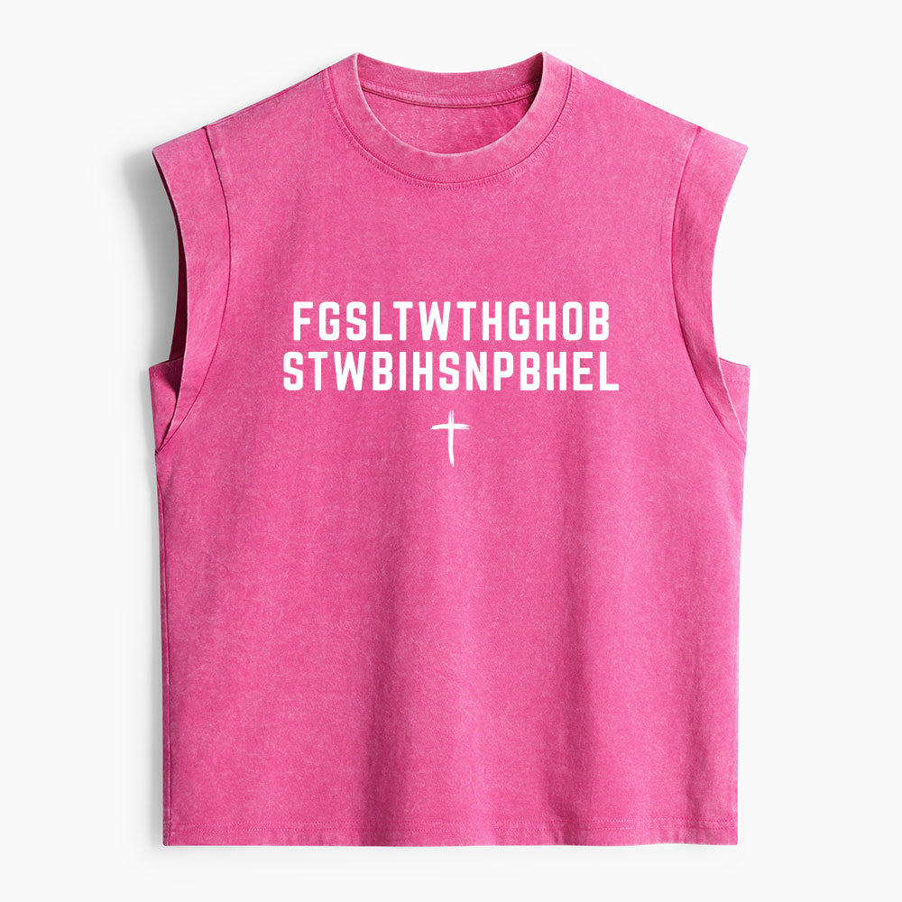 John 316 T-Shirt For God So Loved The World Christian Women's Washed Tank Top