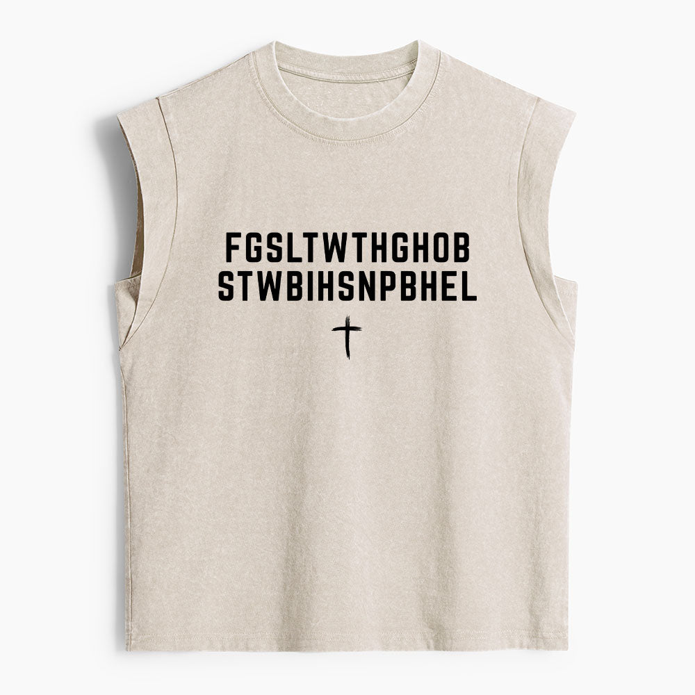 John 316 T-Shirt For God So Loved The World Christian Women's Washed Tank Top