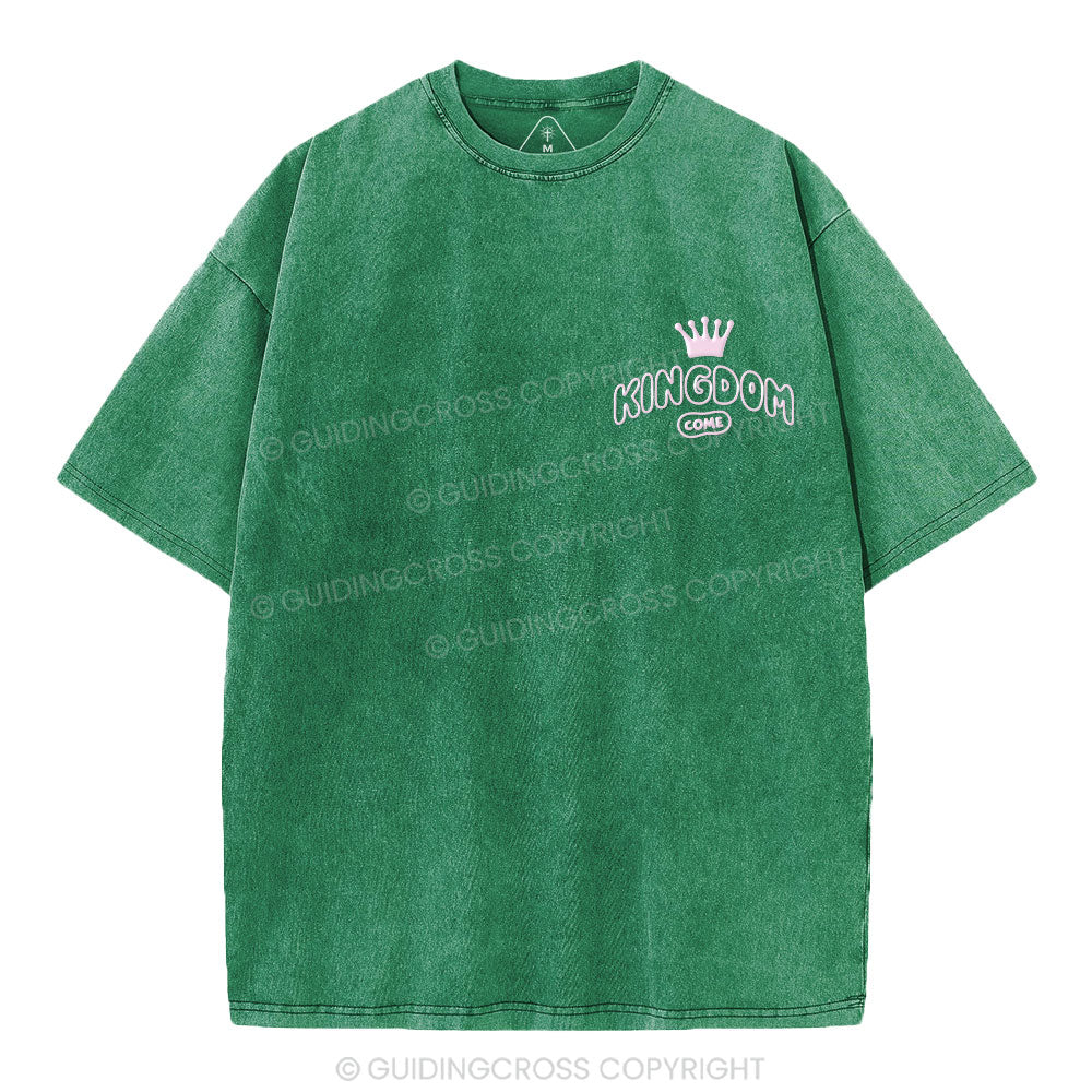 Kimgdom Come Christian Puff Printed Washed T-Shirt