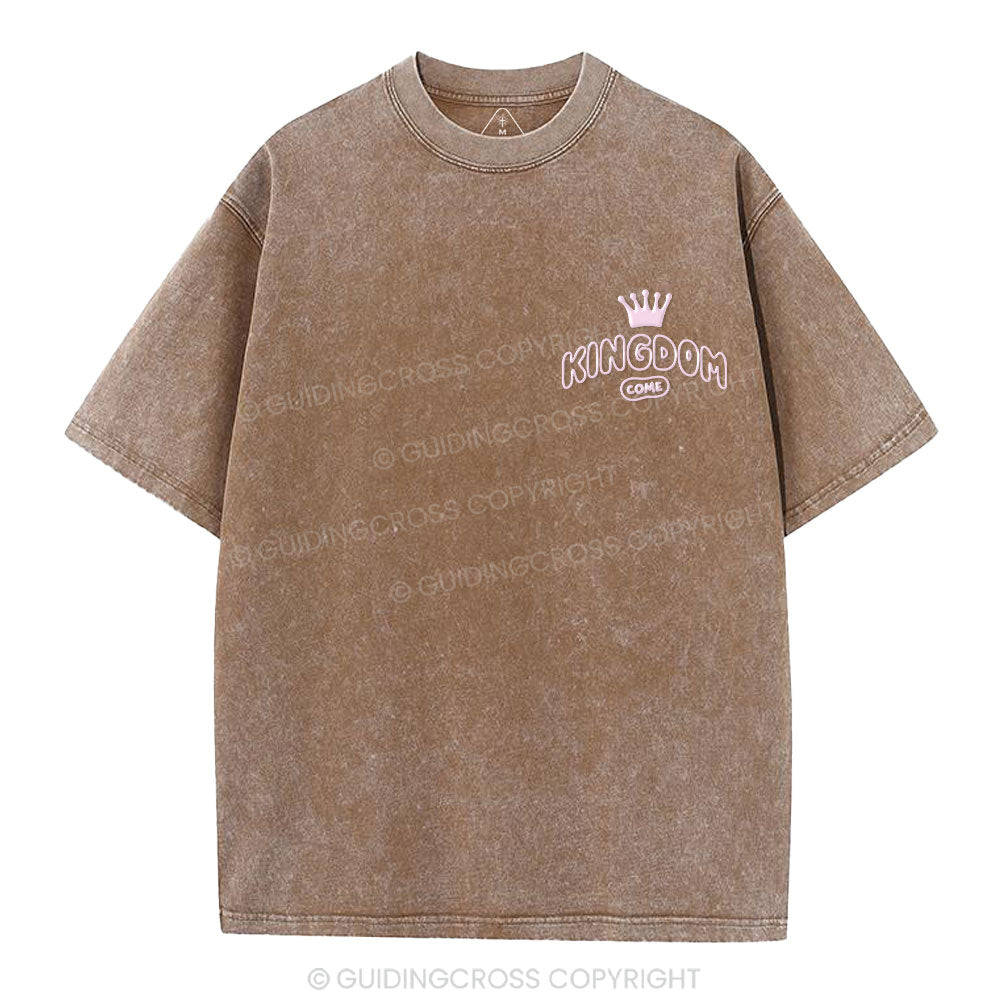 Kimgdom Come Christian Puff Printed Washed T-Shirt