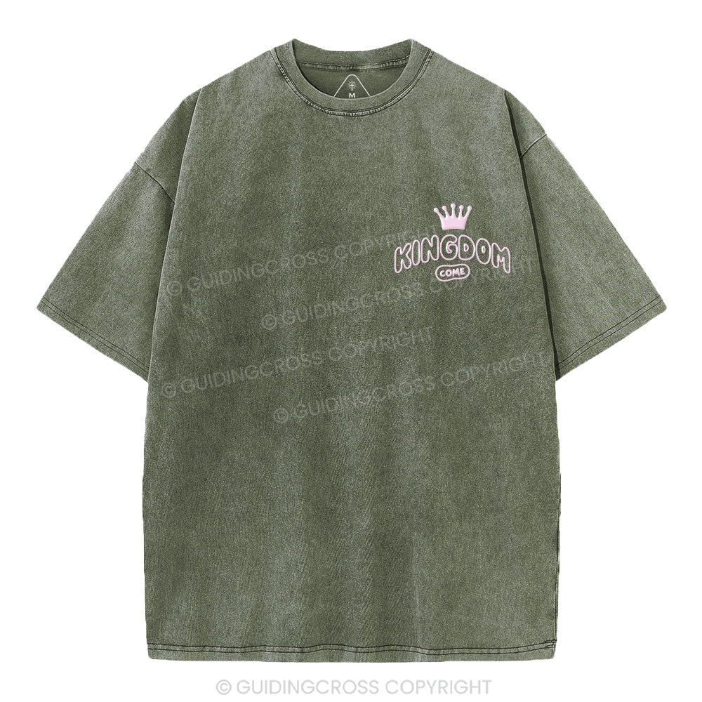 Kimgdom Come Christian Puff Printed Washed T-Shirt