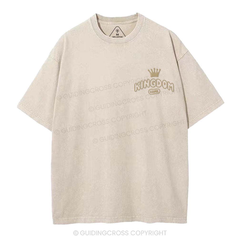 Kimgdom Come Christian Puff Printed Washed T-Shirt