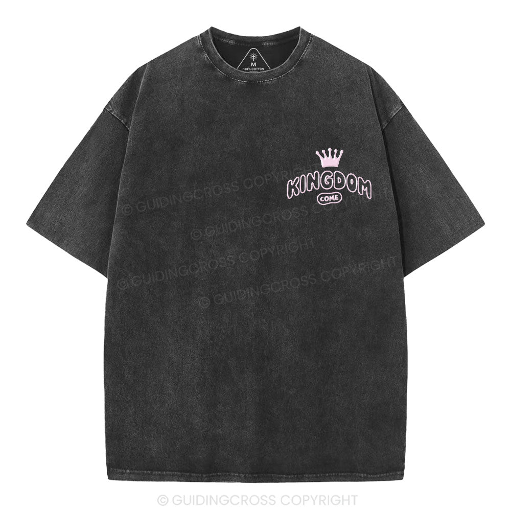 Kimgdom Come Christian Puff Printed Washed T-Shirt