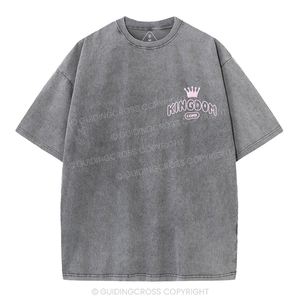 Kimgdom Come Christian Puff Printed Washed T-Shirt
