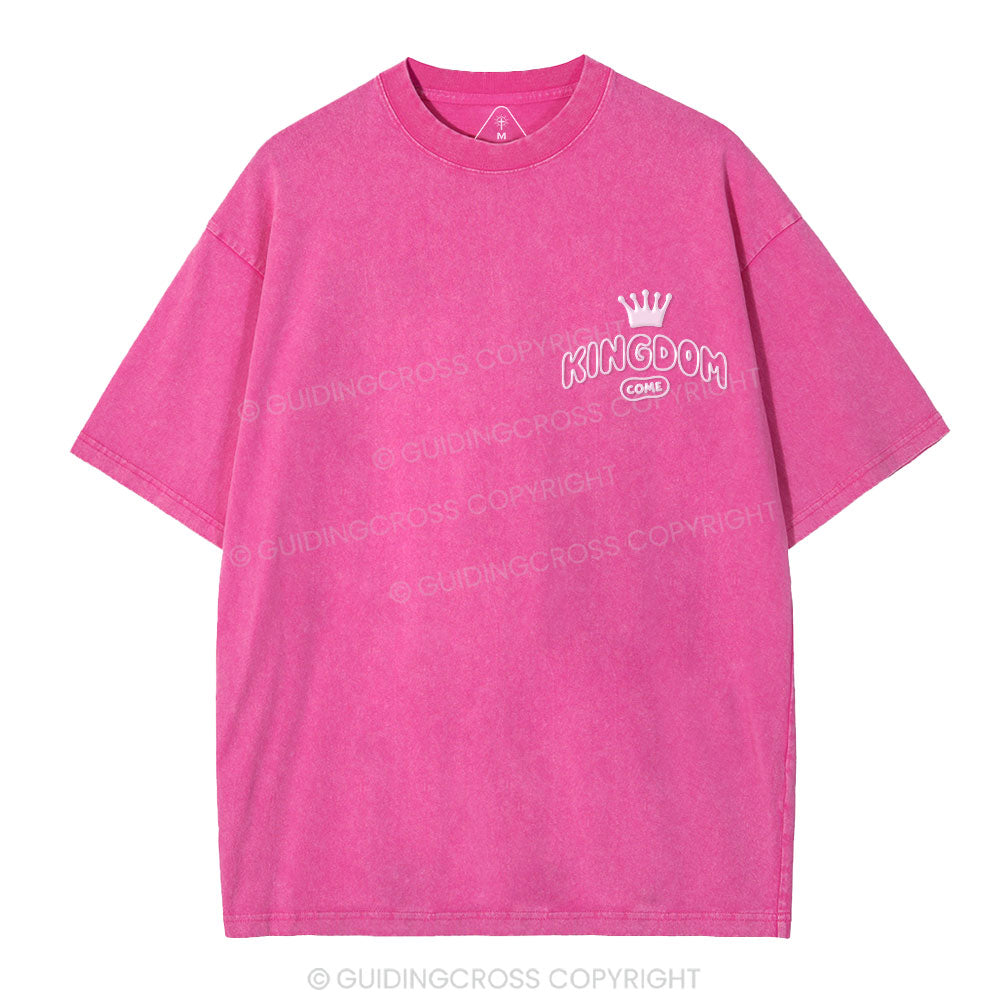 Kimgdom Come Christian Puff Printed Washed T-Shirt