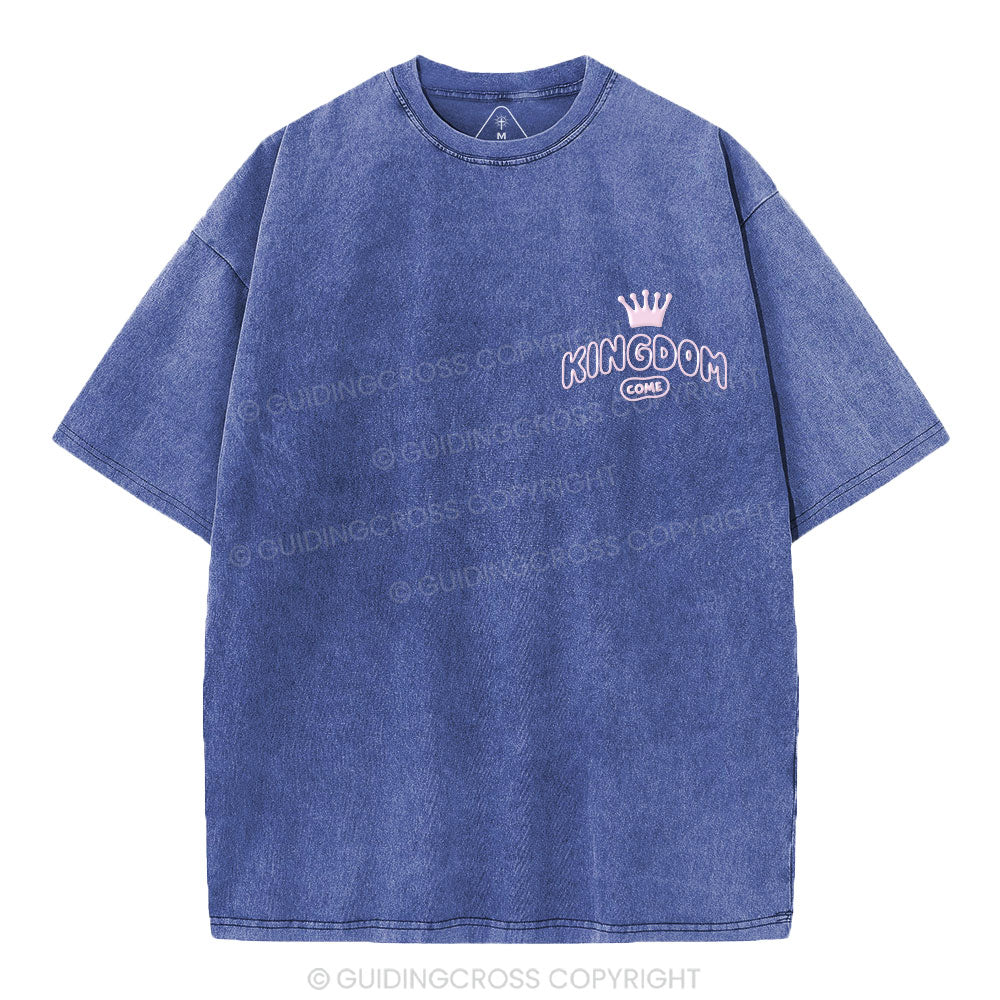 Kimgdom Come Christian Puff Printed Washed T-Shirt