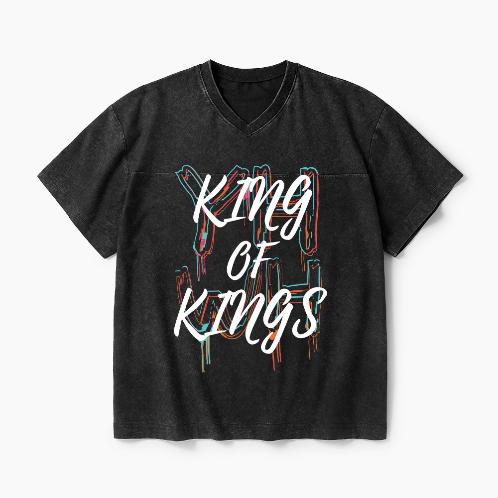 King Of Kings Christian Washed V-Neck T-Shirt