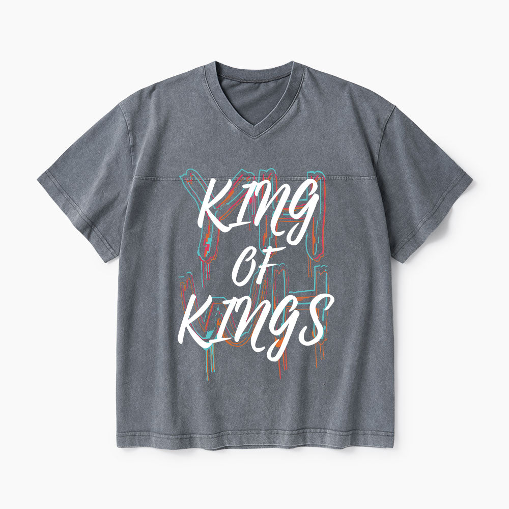 King Of Kings Christian Washed V-Neck T-Shirt
