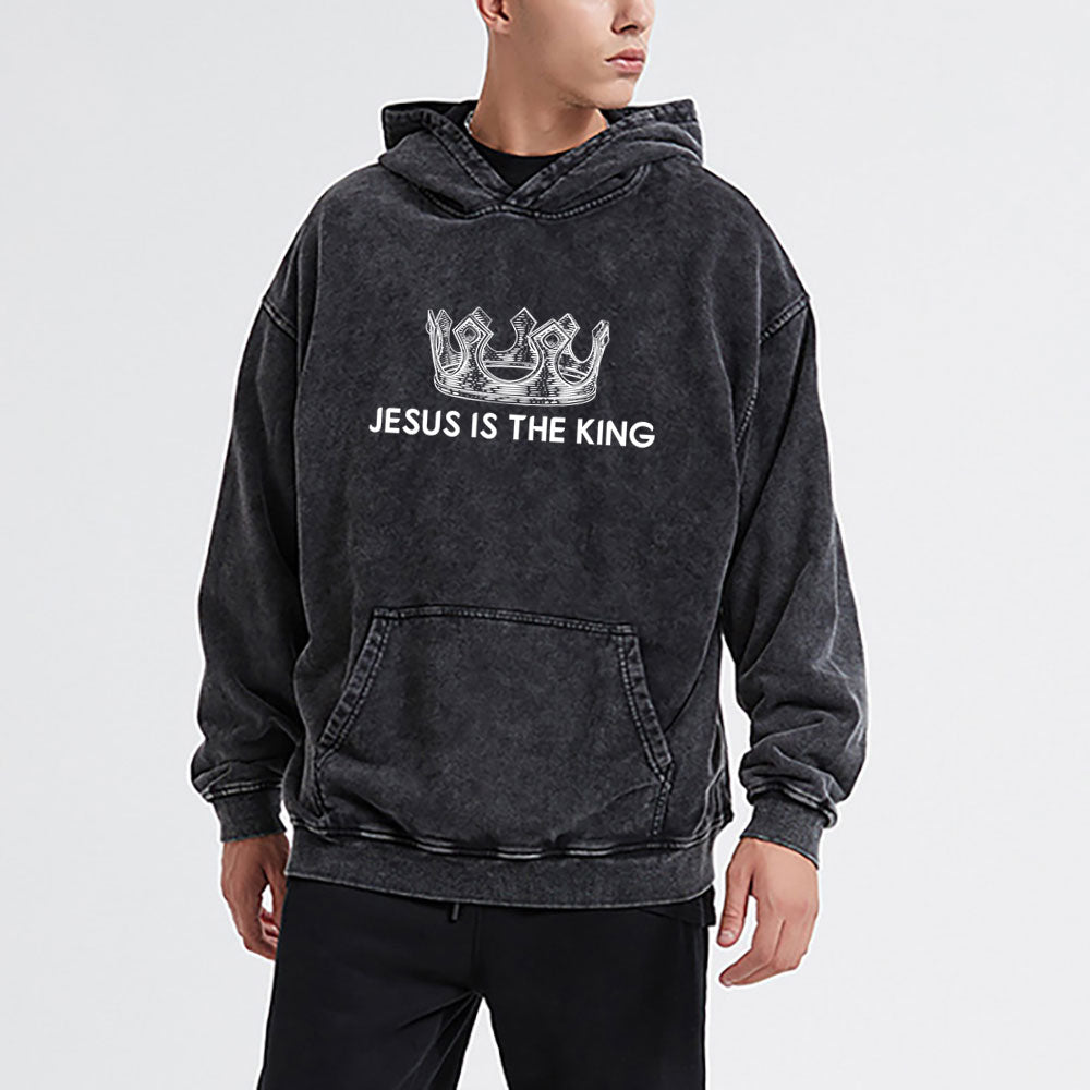 King of Glory Christian Washed Hoodie