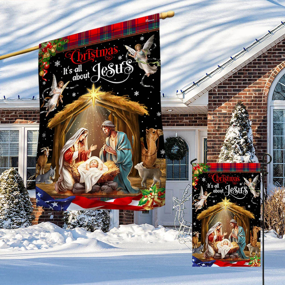 Christmas It¡¯s All About Jesus Flag
