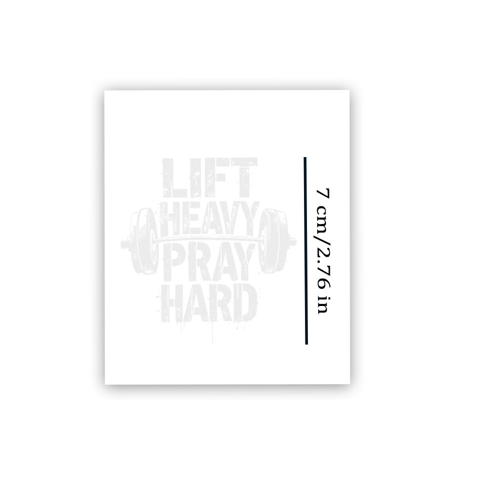 Lift Heavy Pray Hard 12pcs Christian Temporary Tattoos