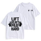 Lift Heavy Pray Hard Christian Heavy Cotton T-Shirt