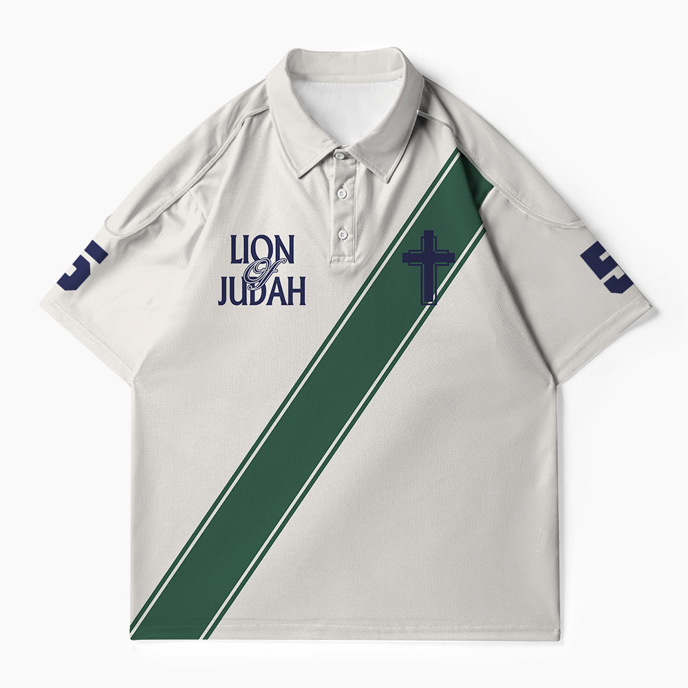 Lion Of Judah Christian Buttoned Polo Jersey
