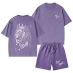 Lion Of Judah He Has Triumphed Christian Washed T-Shirt & Shorts