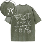 Living Proof Of A Loving God Christian Washed T-Shirt