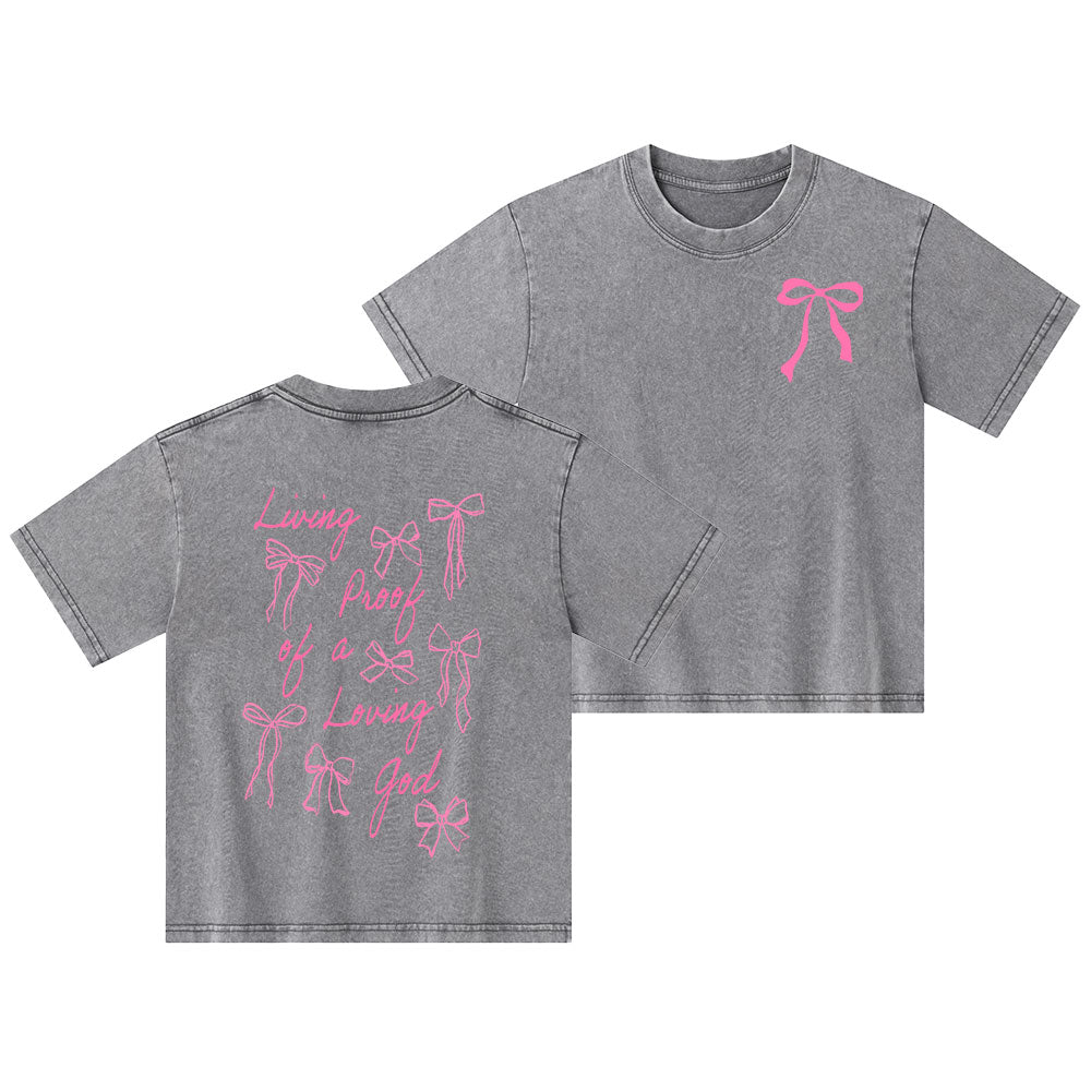 Living Proof Of A Loving God Kid Washed T-Shirt