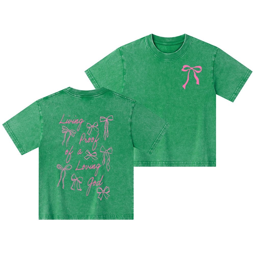 Living Proof Of A Loving God Kid Washed T-Shirt