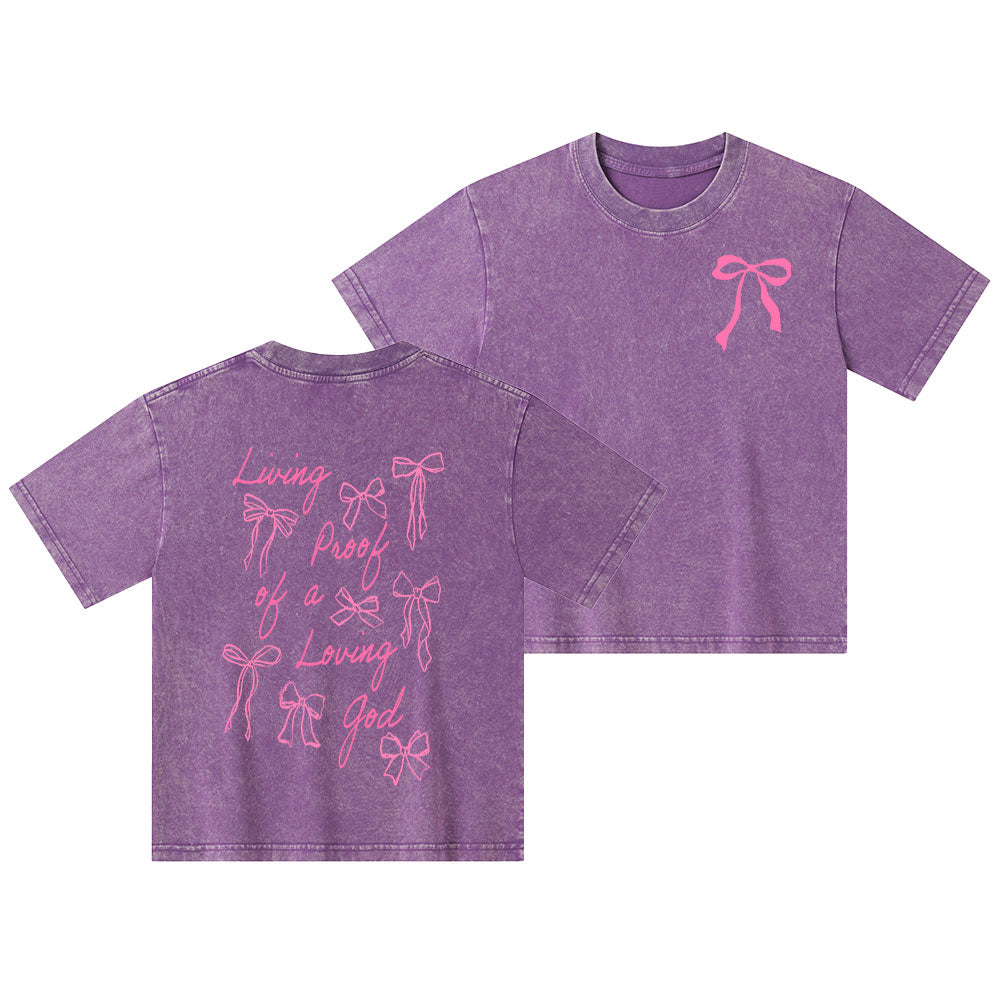 Living Proof Of A Loving God Kid Washed T-Shirt