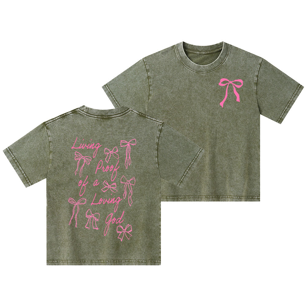 Living Proof Of A Loving God Kid Washed T-Shirt