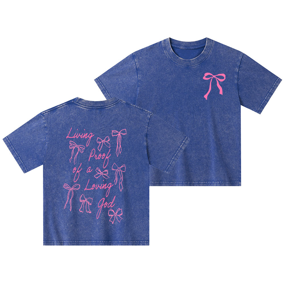 Living Proof Of A Loving God Kid Washed T-Shirt