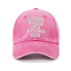 Living proof Of A loving Good Christian Washed Hat