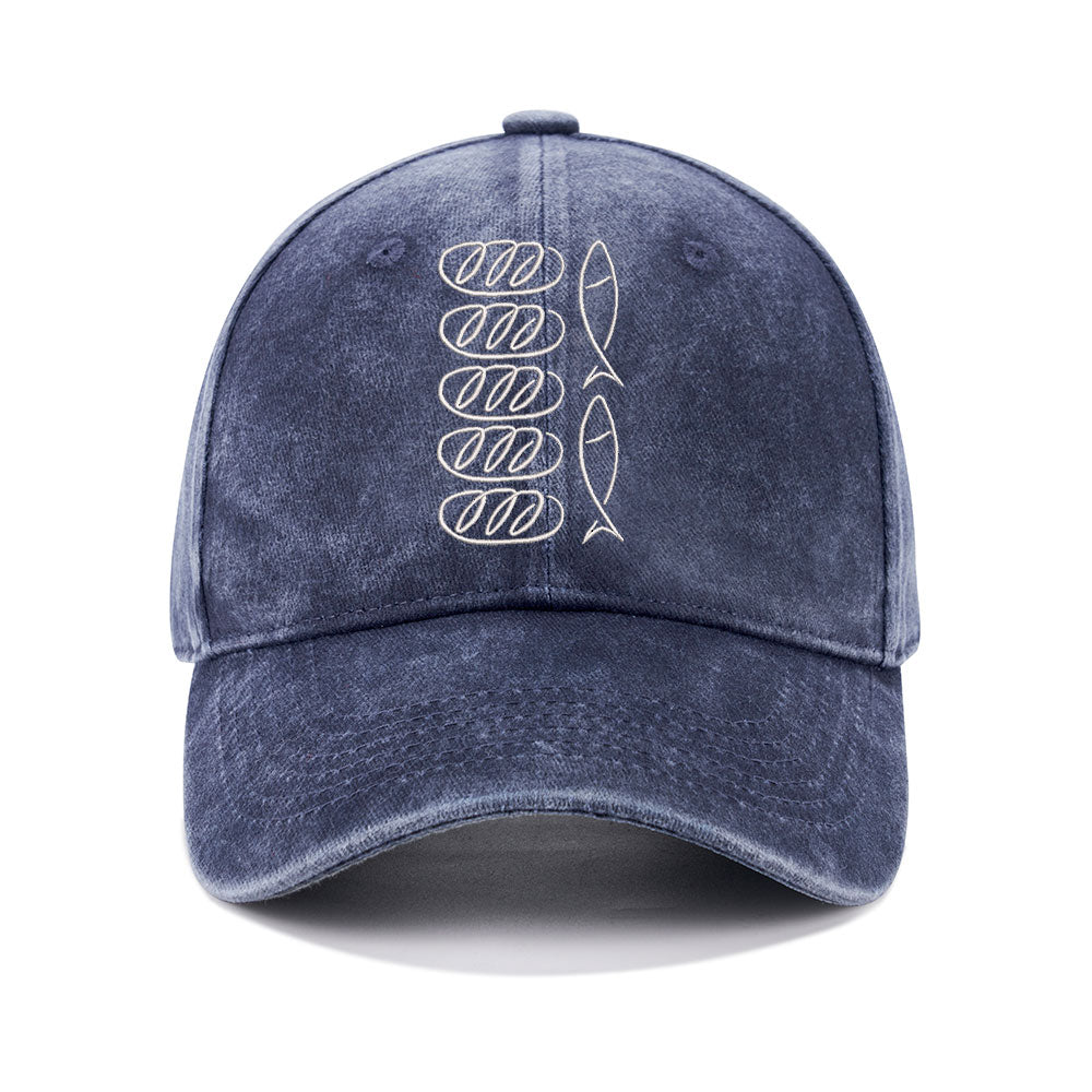 Loaves Of Bread And Fish Christian Washed Hat