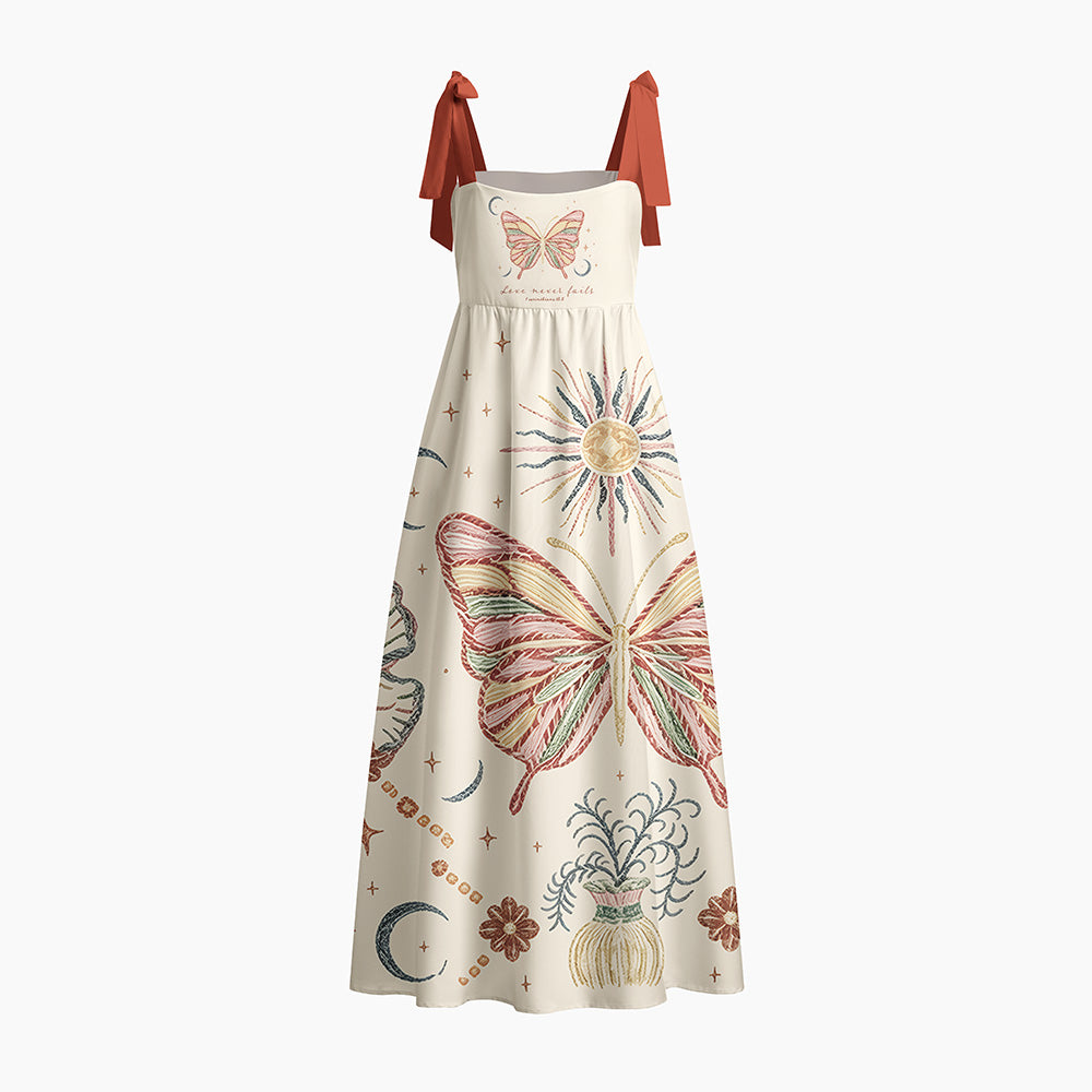 Love Never Fails Chrisitan Tie Shoulder Maxi Dress