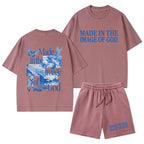 Made In The Image Of God Christian Washed T-Shirt & Shorts