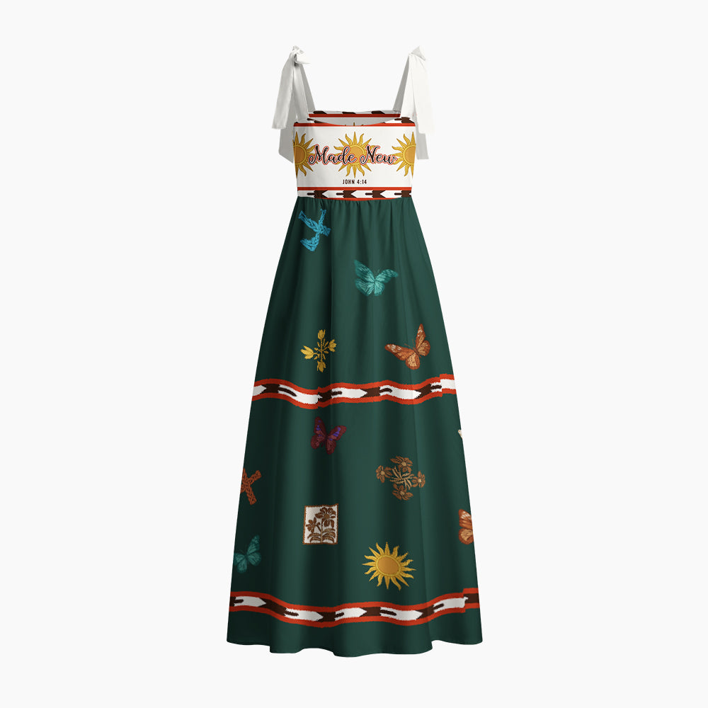 Made New Chrisitan Tie Shoulder Maxi Dress
