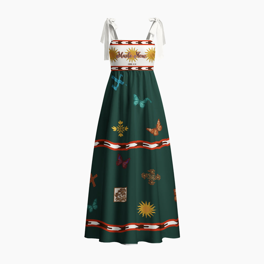 Made New Chrisitan Tie Shoulder Maxi Dress